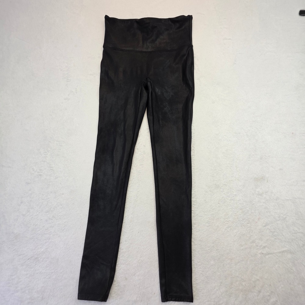 Spanx Faux Leather Leggings Black High Waisted Shaper Slimming 20110R Womens M